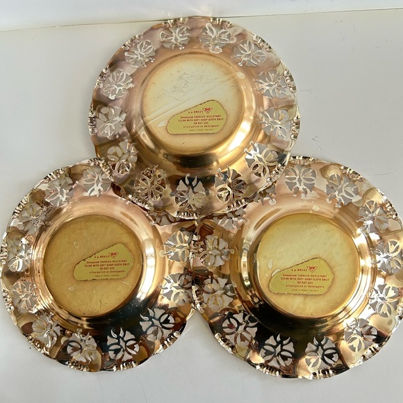 Vintage West German BMF Silver Plated Brass with Glass Inserts Cups & Saucers - Picture 8 of 14